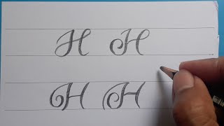 Calligraphy Handwriting Letter H In Cursive Design / How To Write Stylish Alphabet For Beginners