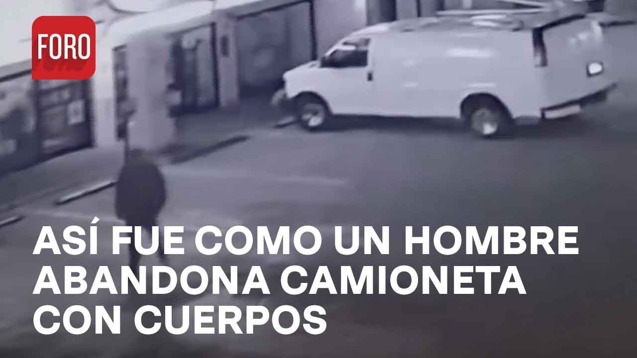 Hombre abandonando camioneta con cuerpos en Tijuana - Las Noticias