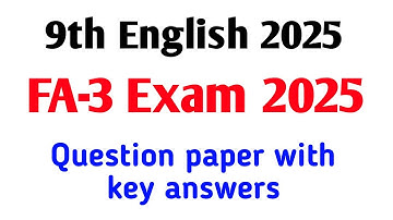 9th English FA 3 exam question paper with key answers 2025-26