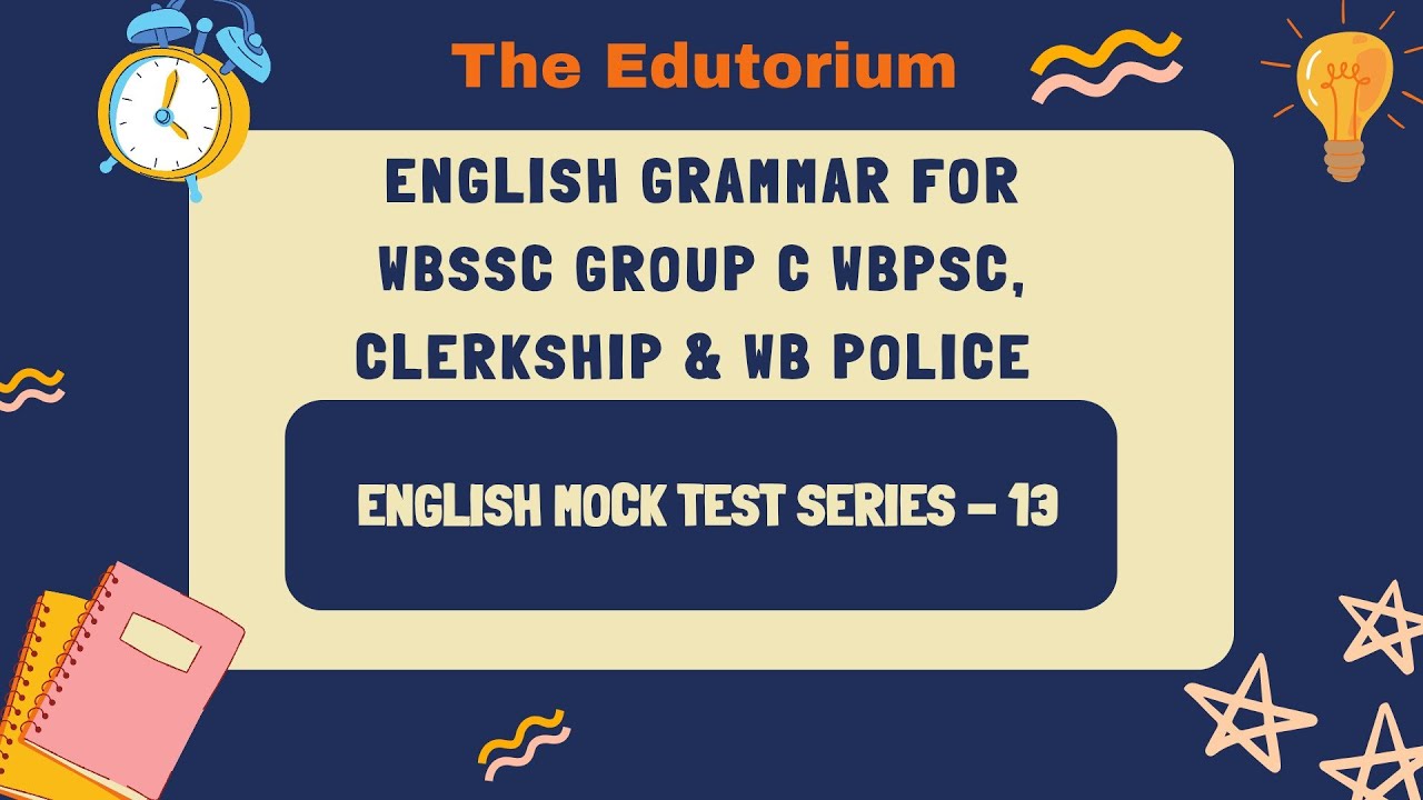 WBSSC Clerkship English MCQ 2026 | 15 Most Important Questions | Exam Date 01-03-2026 | Mock Test 13