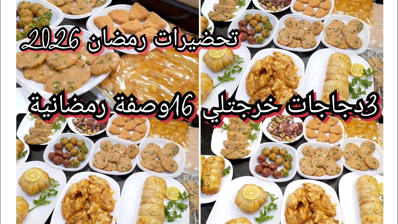 حضري 16وصفة رمضانية،غيرب3جاجات ،تحضيرات متنوعة مع طريقة الطياب ،تعبي نهار وريحي15يوم رمضان للعبادة .