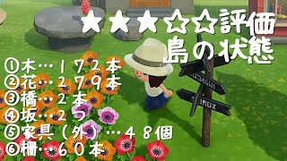 あつ森ゆっくり攻略】三ツ星評価の島の状態/木、花、家具、柵の