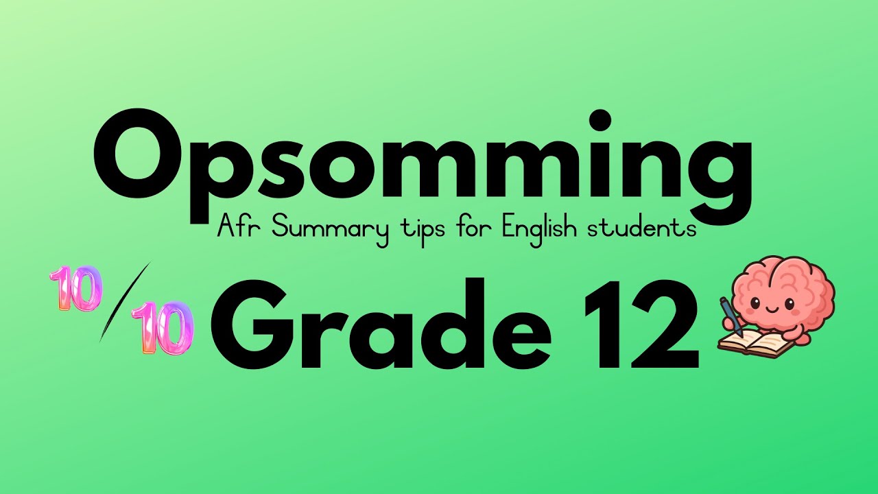 How to get 10/10 for your Afrikaans OPSOMMING in Grade 12 | For English students/matrics 