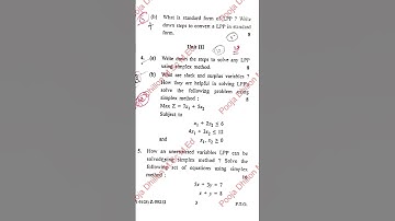 CRSU M.Sc 2e semester Lineaire programmering wiskunde tentamen 2022
