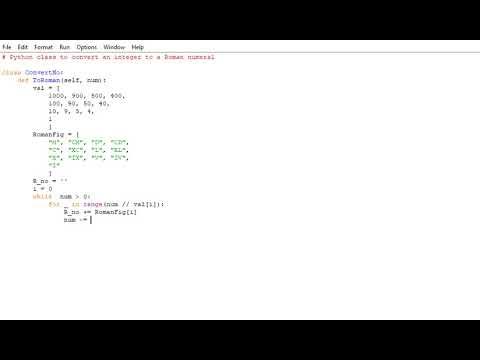 Python class to convert an integer to a Roman numeral - YouTube