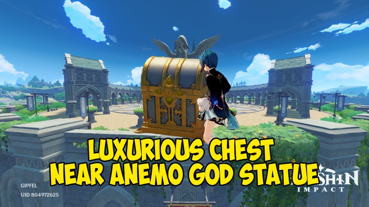 LUXURIOUS CHEST NEAR ANEMO GOD STATUE Genshin Impact YouTube
