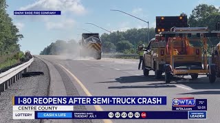Mess of mozzarella causing traffic delays on I-80 in Centre County after truck crash