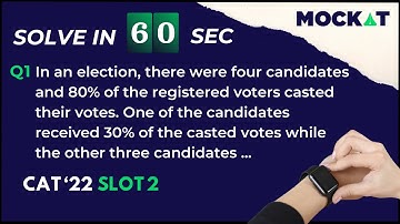 Solve in 60 sec Q1 - CAT Quant Percentages Past Questions Q1 by Mockat