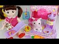 Baby doll and pink rabbit house slide toys pet playground play 아기인형 공주토끼 슬라이드 하우스 애완동물 놀이터 장난감 - 토이몽