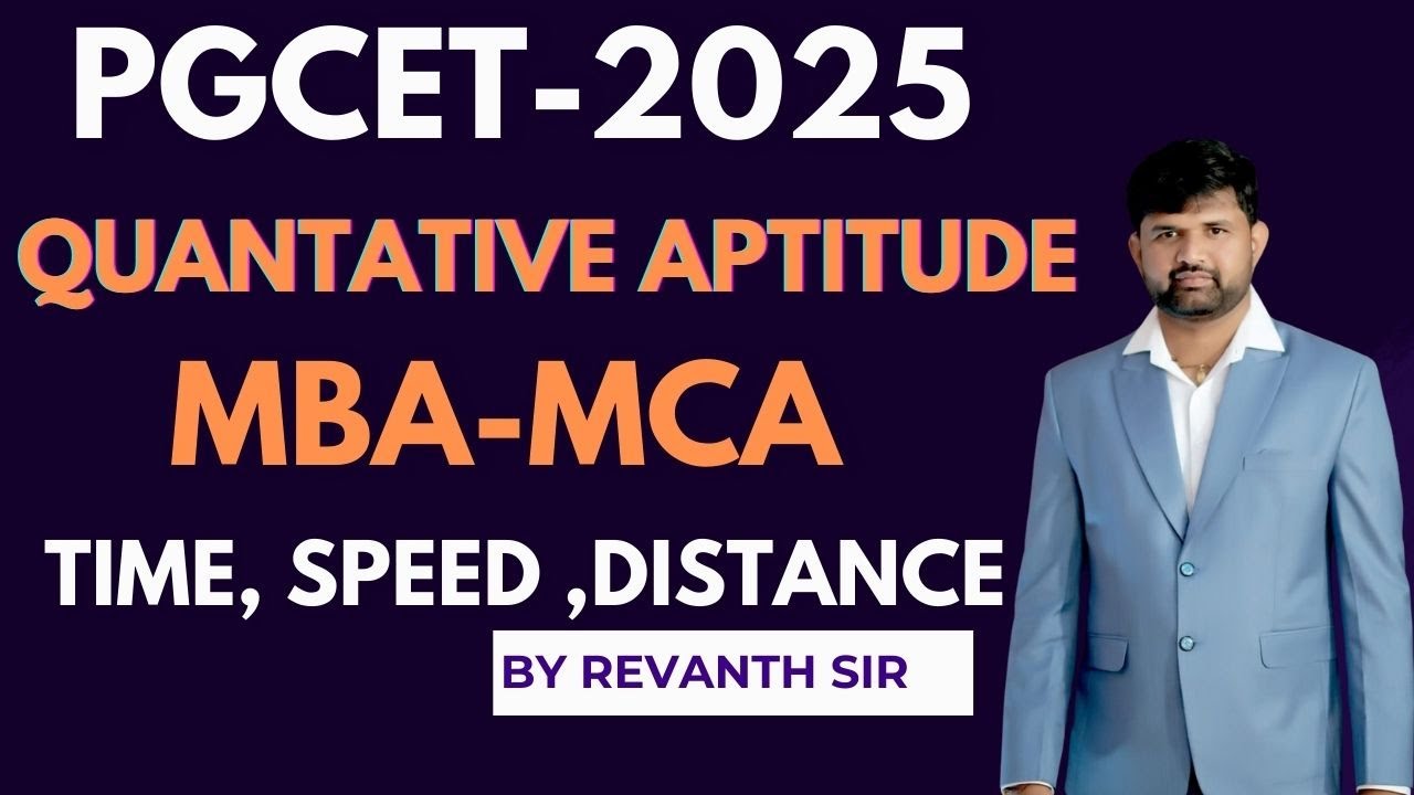 YUVA Batch: PGCET MBA - MCA 2025 | Time, speed and Distance | # ...