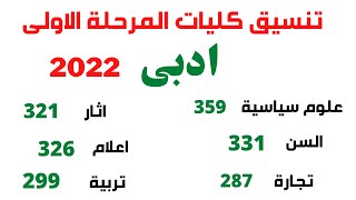 تنسيق الثانوية العامة 2022 I تنسيق الثانويه العامه كليات المرحله الاولى ادبى 2022