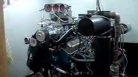 401 AMC Jeep engine dyno on Nitrous