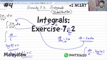 #4 Integrals - Exercise 7.2 l Plus Two Maths l Malayalam