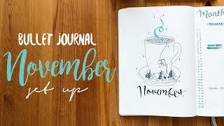 Bullet Journal Set-Up: Time-lapse & Line Drawing | November | PLAN WITH ME