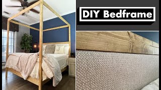 HOW TO BUILD A MODERN BED FRAME | DIY Canopy Bed Frame: Affordable and Easy!
