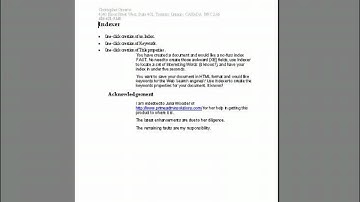 1-click Indexing of a Microsoft Word document