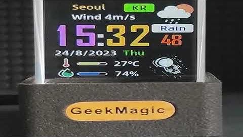 GeekMagic GIFTV Crystal Cube Photo Display Holographic Desktop Smart Weather Station