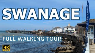 SWANAGE | DORSET | ENGLAND | 4K | Walking Tour | Beach Railway and Town