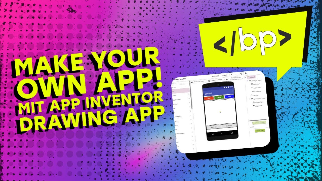 MIT App Inventor Tutorial Drawing App - YouTube