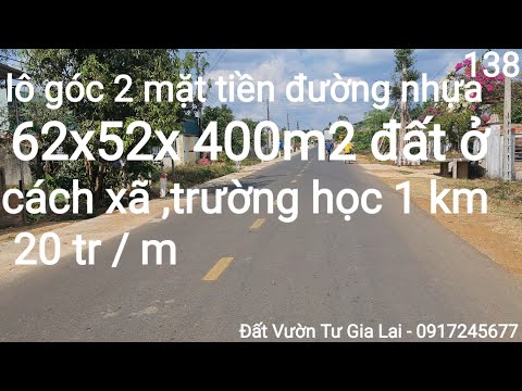 210 xã đàn New 62 x52 x400m2 hai mặt tiền đường nhựa, cách xã ,trường học ,1km$ 20 tr / m