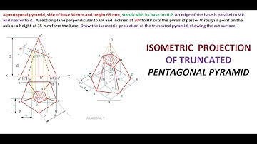 ISOMETRIC PROJECTION OF TRUNCATED PENTAGONAL PYRAMID @rajagopalthangavelsforum