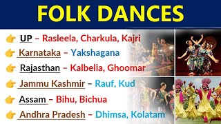 Folk Dances Of All States | QUICK REVISION | Folk Dances For SSC Exams | Folk Dances |