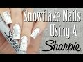 Snowflake Sharpie Nails