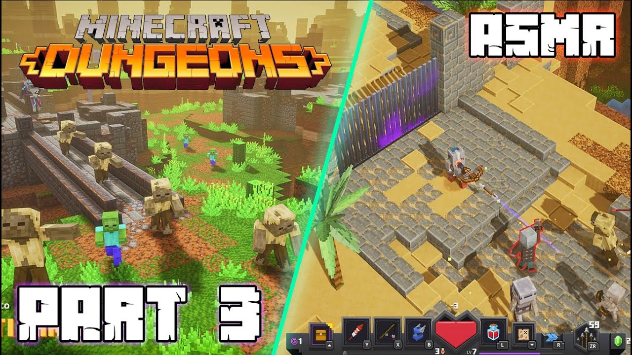 ASMR GAMING | Minecraft: Dungeons - Cacti Canyon Part 3 ~ Chewing Gum ...