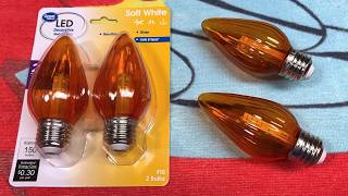 Great Value 2.5watt Amber F15 Fire LED Light Bulbs