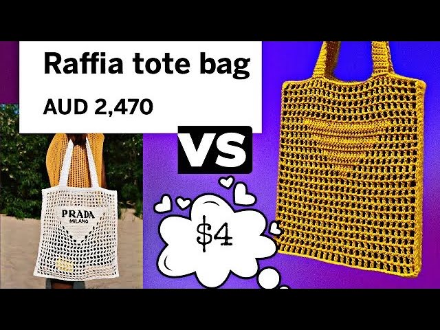 Left Handed Crochet Tote bag Prada Inspired Easy Tutorial 