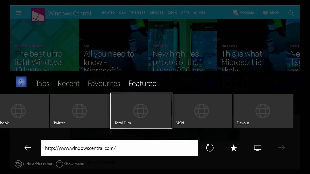 Microsoft Edge on NXOE - OS Version: 10.0.10553.1015 (th2_xbox_rel_1510 ...