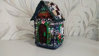 DIY: Лоскутный домик в стиле пэчворк. Интерьерный текстильный домик.