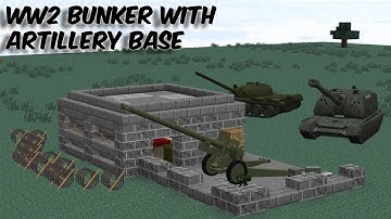 WW2 ARTILLERY BUNKER & Survival Base || How to make a WW2 Styled Artillery Bunker in Minecraft
