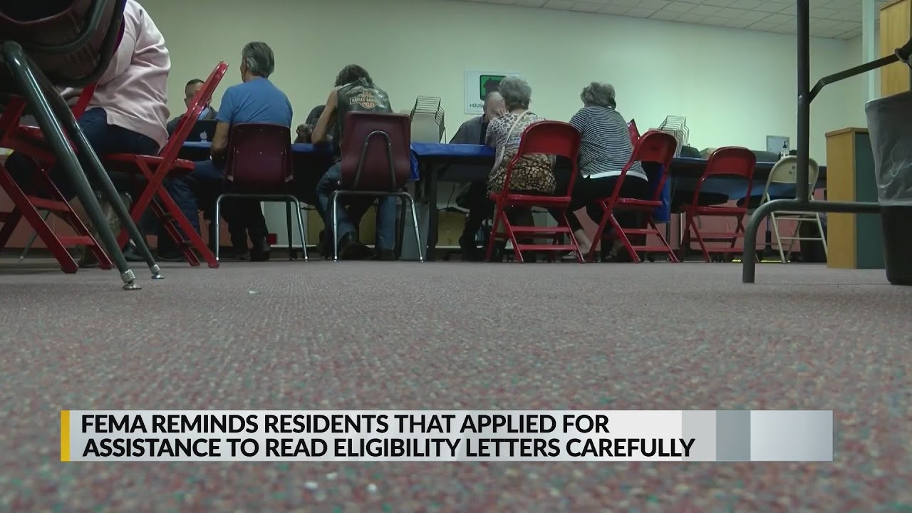 FEMA reminds residents that applied for assistance to read eligibility ...