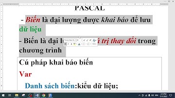 Cách sử dụng và khai báo biến trong Pascal | Lập trinhg Pascal