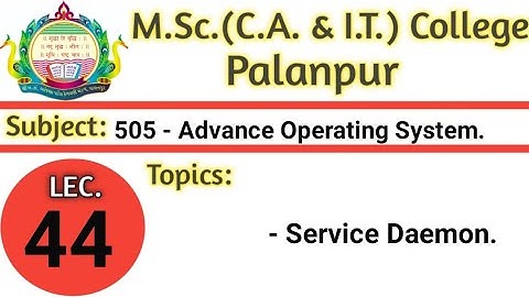 505 | L44 | AOS |List of service daemons for Linux and Unix Systems | BY VGP