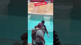 Mime's Warm Welcome By The Pool #mime #funny #pool #disney #prank #poolparty #Shorts
