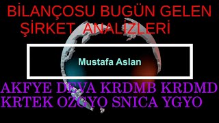 Akfye Deva Krdmb Krdmd Krtek Ozgyo Snica Ygyo Yeni̇ Gelen Bi̇lanço Tahli̇lleri̇