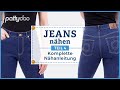 Jeans Anleitung Teil 4: Jeanshose mit Reißverschluss-Schlitz, Taschen & Hosenbund komplett nähen