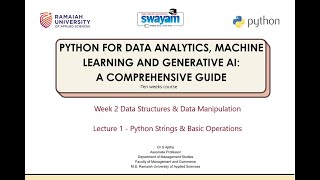 WEEK 2  -  LECTURE 1 -  PYTHON STRINGS & BASIC OPERATIONS