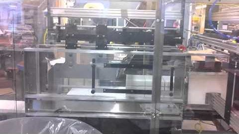 Econocorp Continuous Motion Pegasus Cartoner with Bucket Conveyor & Belt Conveyor Into Econocaser