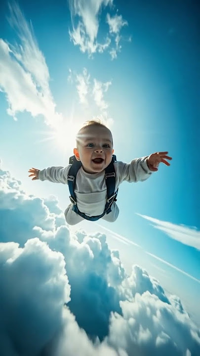 Baby Fly #funny #baby #fly #flying #sky