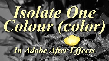 Isolate One Colour (Color) - Adobe After Effects tutorial