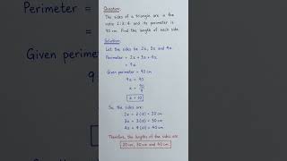 🧮 Ratio and Perimeter Trick | Easy Maths Problem Solved Step by Step #Shorts #MathsChallenge