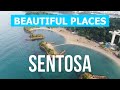 Island of Sentosa, Singapore | Travel, trip, review, holidays, rest, visit, places | Drone 4k video