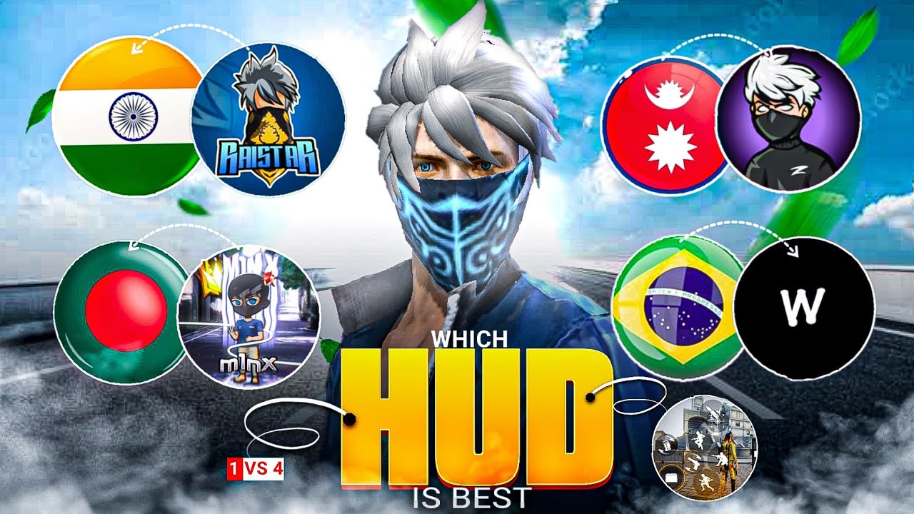 TRYING INDIA 🇮🇳 NEPAL 🇳🇵 BANGALADESH 🇧🇩 BRAZIL 🇧🇷 BEST PLAYER'S COUSTOM HUD 🌍 WHICH HUD IS BEST 👑🥵