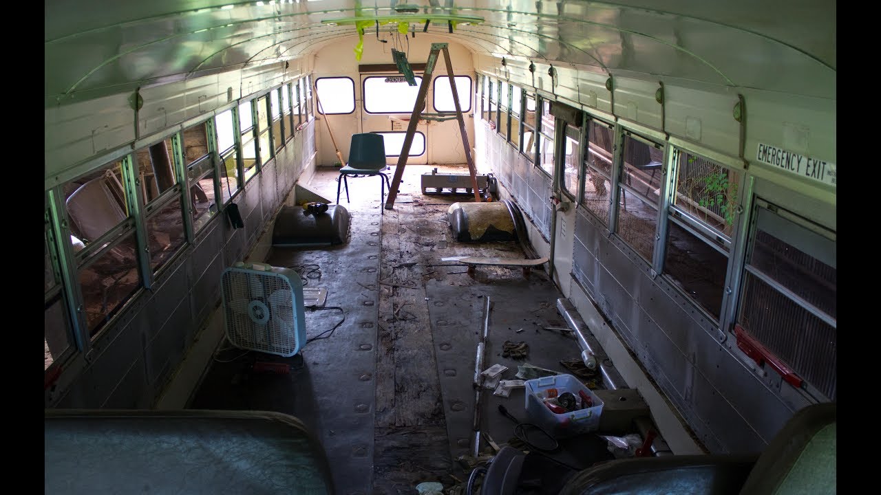 SKOOLIE ϟ School Bus Conversion | REMOVING SEATS AND FLOORING - YouTube