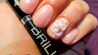 acrylic nail flower 3d step tutorial