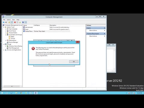 The Password Does not Meet The password policy requirement In Server 2012