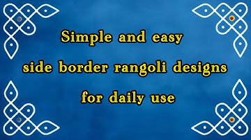 Simple and easy side border rangoli designs for daily use | small rangoli border designs | border